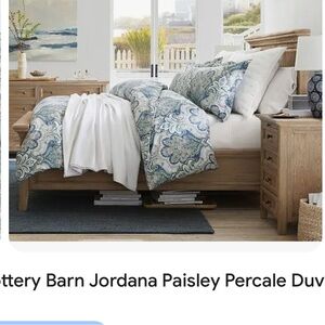 Pottery Barn Paisley Duvet Cover - Blue and White